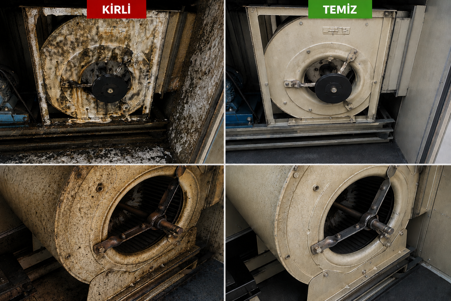 Aspiratör fanı öncesi sonrası